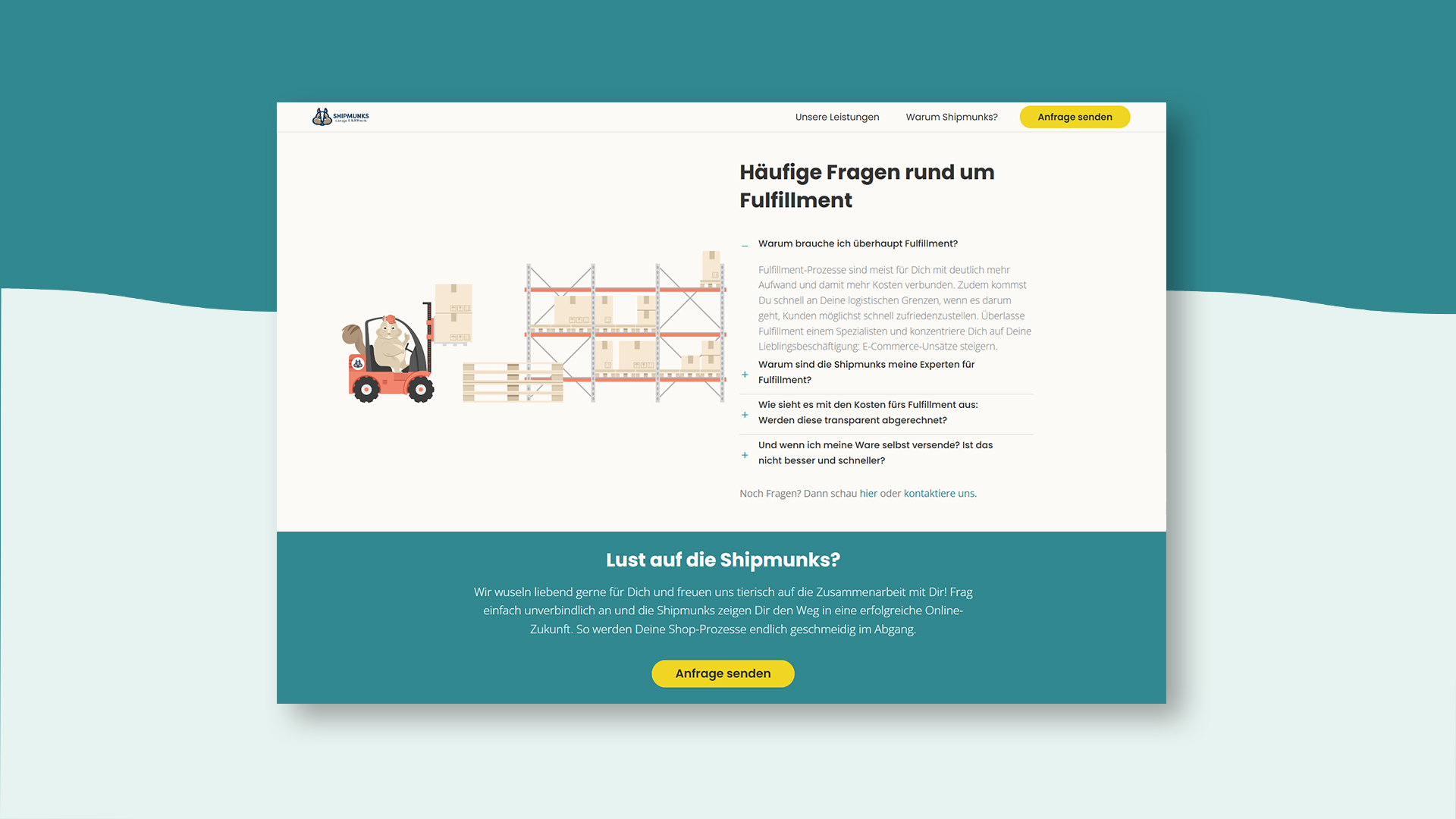 Shipmunk Website Häufige Fragen