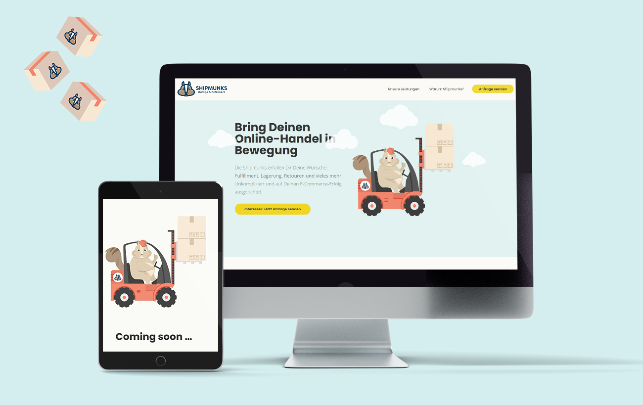 Shipmunk Website Mockup Startseite