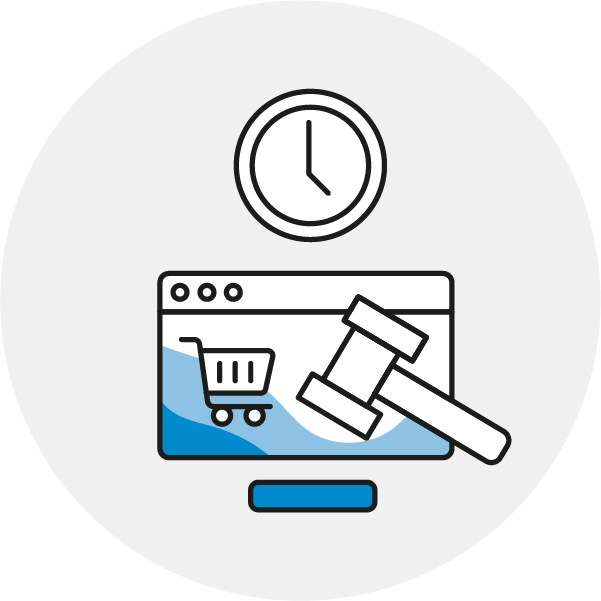 Icon Auktion blau