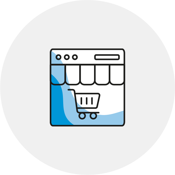 Icon Online-Shop blau