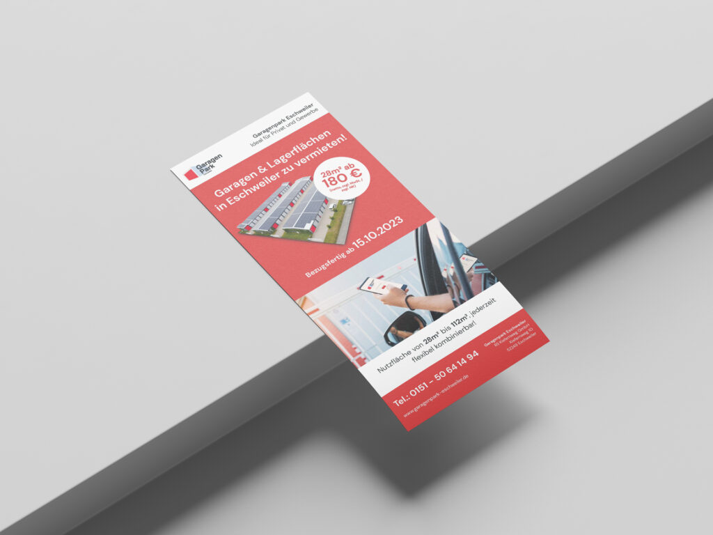Garagenpark Eschweiler Druckprodukte Flyer