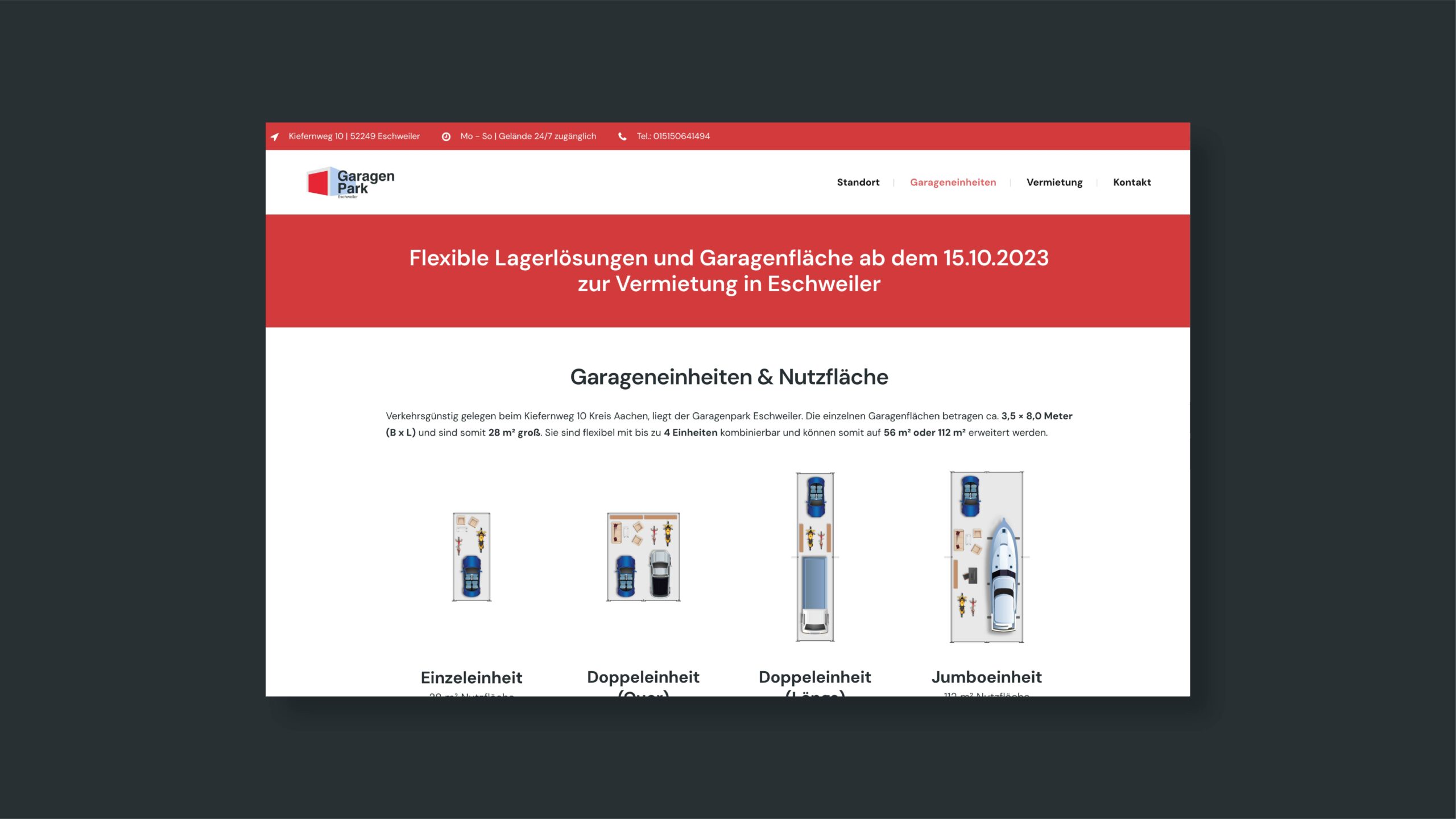 Webdesign Eschweiler - Garagenpark Eschweiler