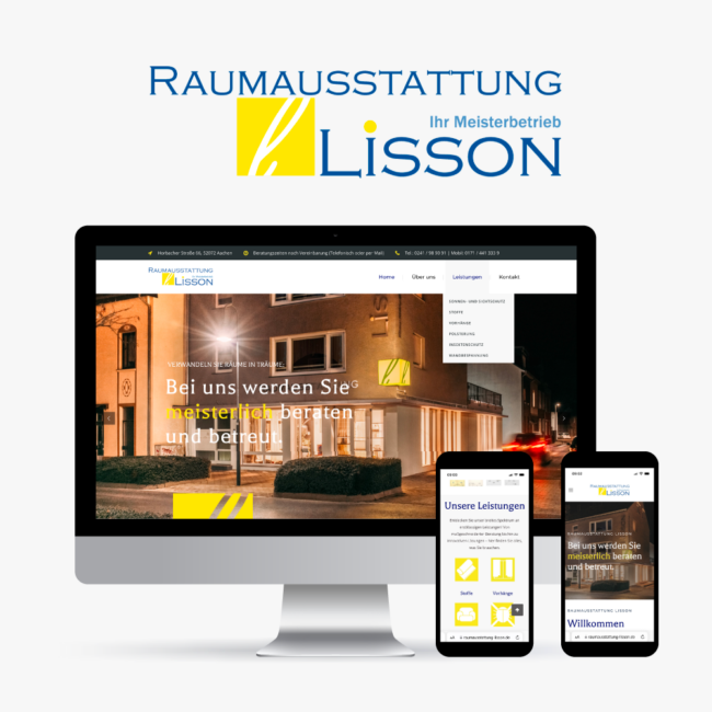 Webdesign für Meisterbetrieb Raumausstattung Lisson